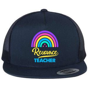 Funny Resource Teacher Rainbow Special Education Teachers Gift Flat Bill Trucker Hat