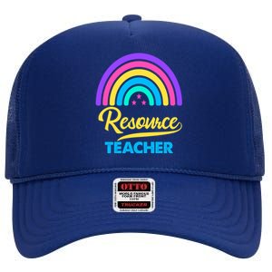 Funny Resource Teacher Rainbow Special Education Teachers Gift High Crown Mesh Back Trucker Hat