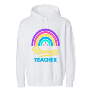 Funny Resource Teacher Rainbow Special Education Teachers Gift Garment-Dyed Fleece Hoodie