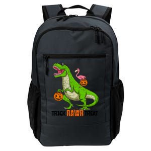 Flamingo Riding T Rex Dinosaur Halloween Trick Rawr Treat Gift Daily Commute Backpack