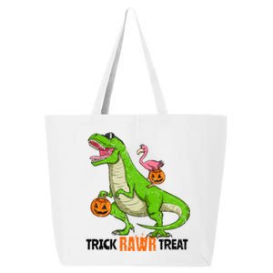 Flamingo Riding T Rex Dinosaur Halloween Trick Rawr Treat Gift 25L Jumbo Tote