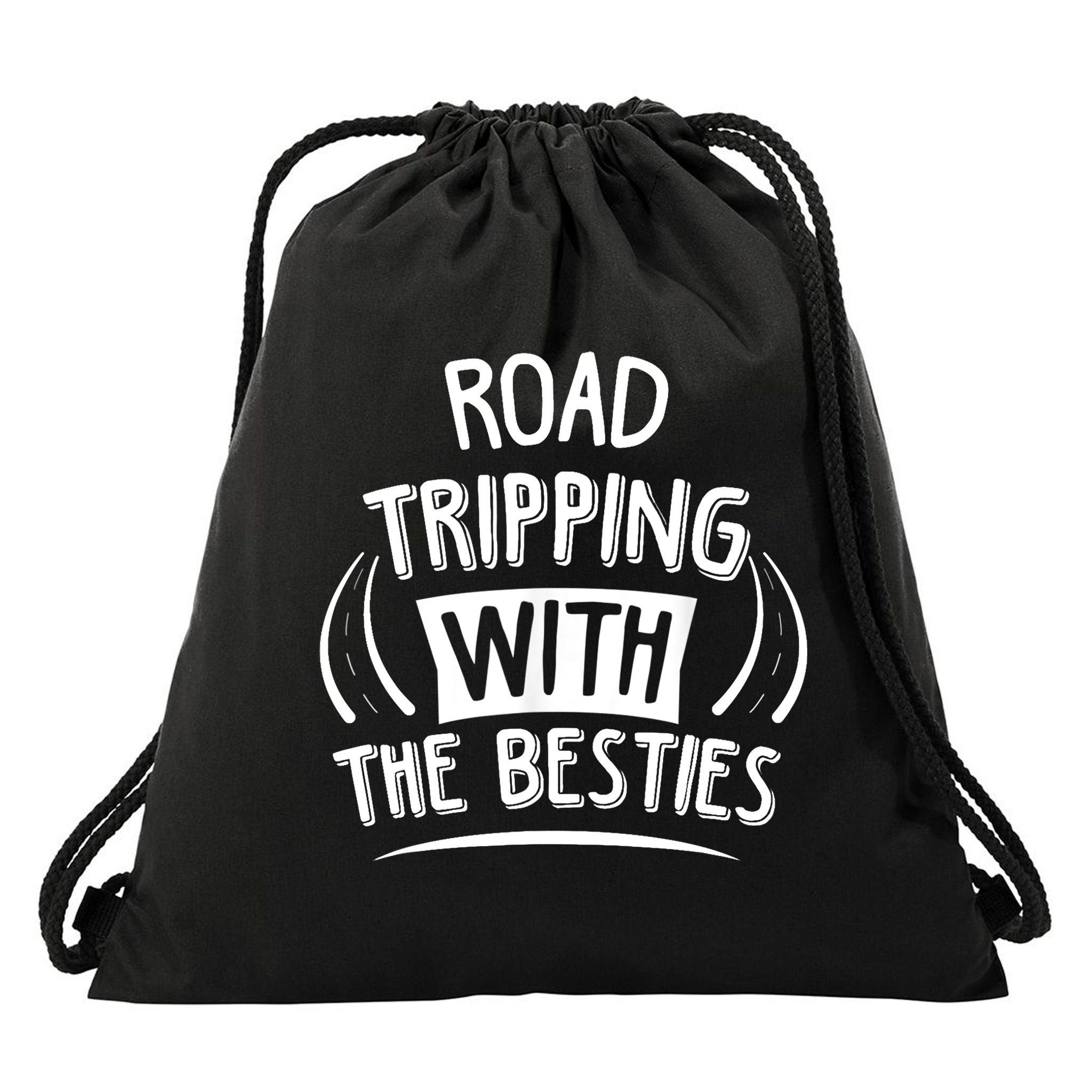 Funny Road Trip Design Road Tripping With The Besties Drawstring Bag