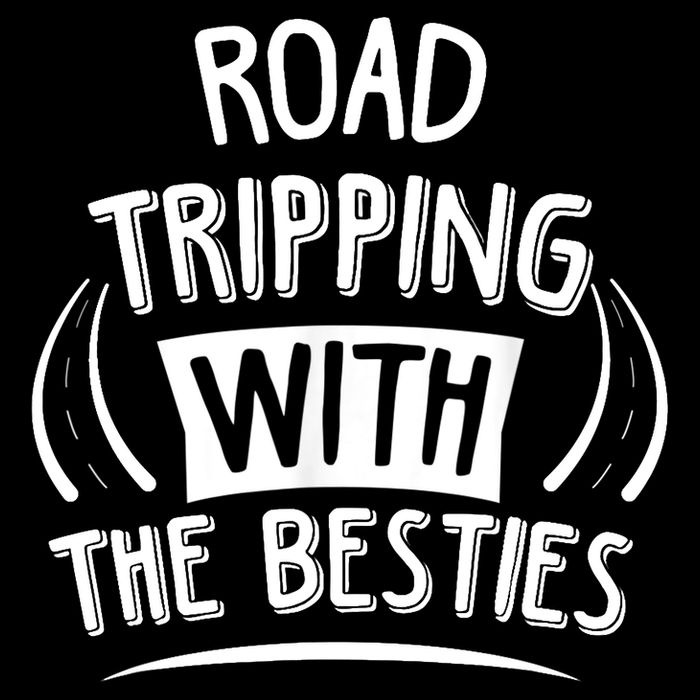 Funny Road Trip Design Road Tripping With The Besties Drawstring Bag