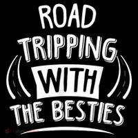 Funny Road Trip Design Road Tripping With The Besties Women's V-Neck T-Shirt