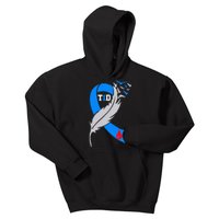 Funny Ribbon T1D Warriors Diabetes Awareness Kids Hoodie