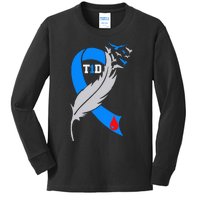 Funny Ribbon T1D Warriors Diabetes Awareness Kids Long Sleeve Shirt