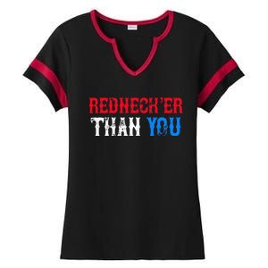 Funny Redneck Than You Ladies Halftime Notch Neck Tee