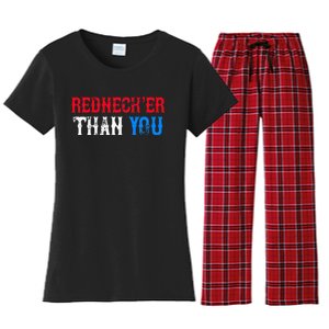 Funny Redneck Than You Women's Flannel Pajama Set