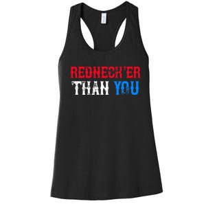 Funny Redneck Than You Women's Racerback Tank