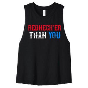 Funny Redneck Than You Women's Racerback Cropped Tank