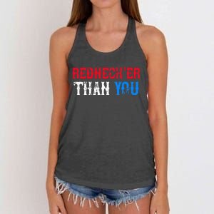 Funny Redneck Than You Women's Knotted Racerback Tank