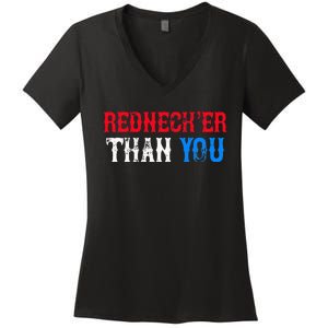 Funny Redneck Than You Women's V-Neck T-Shirt