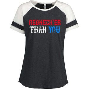 Funny Redneck Than You Enza Ladies Jersey Colorblock Tee