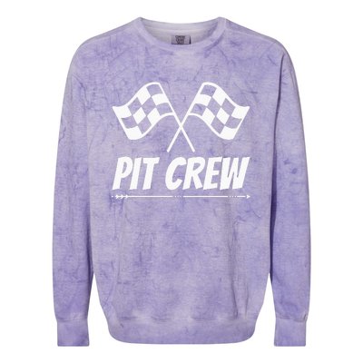 Funny Race Track Pit Crew Racing Mechanic Car Parties Colorblast Crewneck Sweatshirt