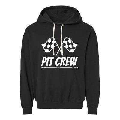 Funny Race Track Pit Crew Racing Mechanic Car Parties Garment-Dyed Fleece Hoodie