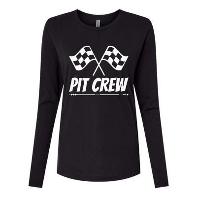 Funny Race Track Pit Crew Racing Mechanic Car Parties Womens Cotton Relaxed Long Sleeve T-Shirt