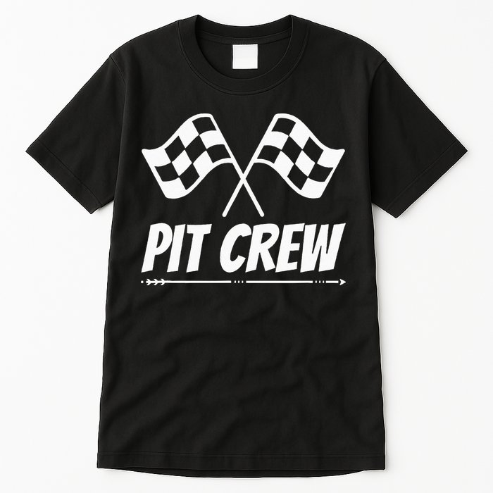 Funny Race Track Pit Crew Racing Mechanic Car Parties Tall T-Shirt