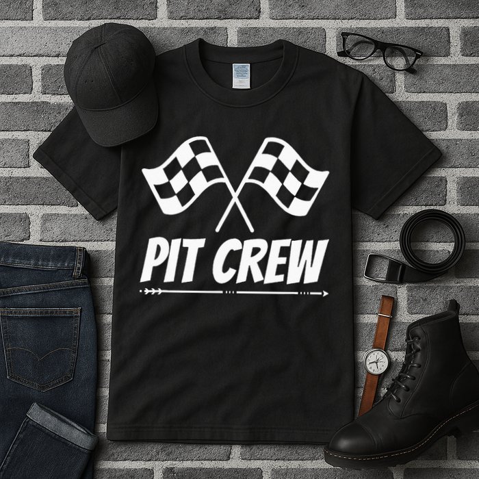 Funny Race Track Pit Crew Racing Mechanic Car Parties Tall T-Shirt