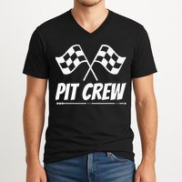 Funny Race Track Pit Crew Racing Mechanic Car Parties V-Neck T-Shirt