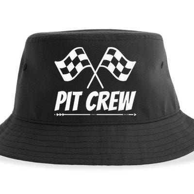 Funny Race Track Pit Crew Racing Mechanic Car Parties Sustainable Bucket Hat