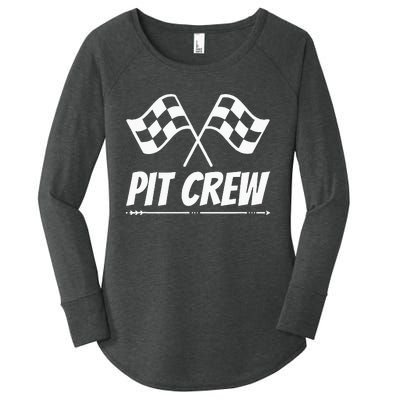 Funny Race Track Pit Crew Racing Mechanic Car Parties Women's Perfect Tri Tunic Long Sleeve Shirt