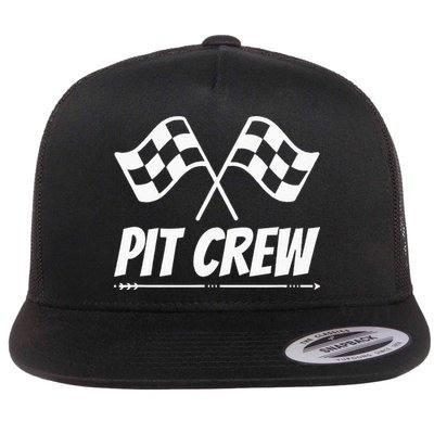 Funny Race Track Pit Crew Racing Mechanic Car Parties Flat Bill Trucker Hat
