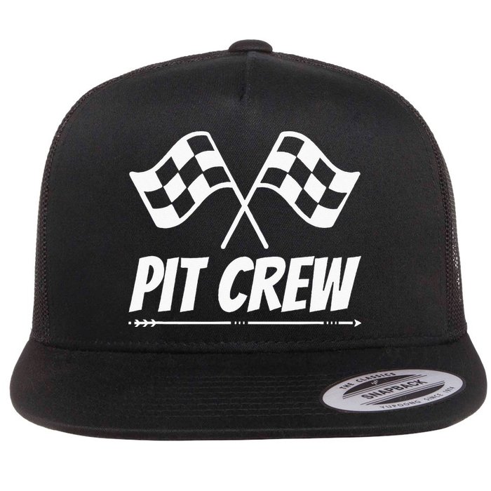 Funny Race Track Pit Crew Racing Mechanic Car Parties Flat Bill Trucker Hat
