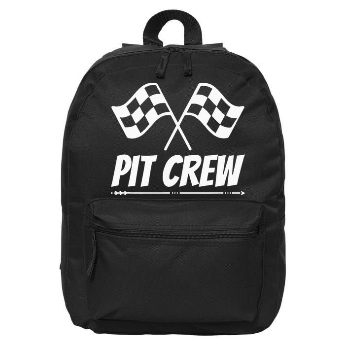 Funny Race Track Pit Crew Racing Mechanic Car Parties 16 in Basic Backpack