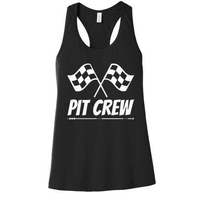 Funny Race Track Pit Crew Racing Mechanic Car Parties Women's Racerback Tank