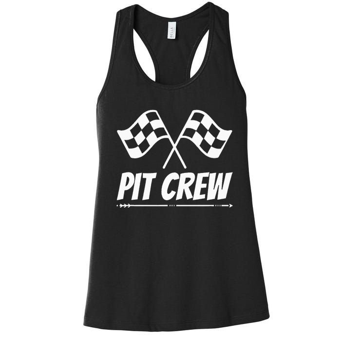 Funny Race Track Pit Crew Racing Mechanic Car Parties Women's Racerback Tank