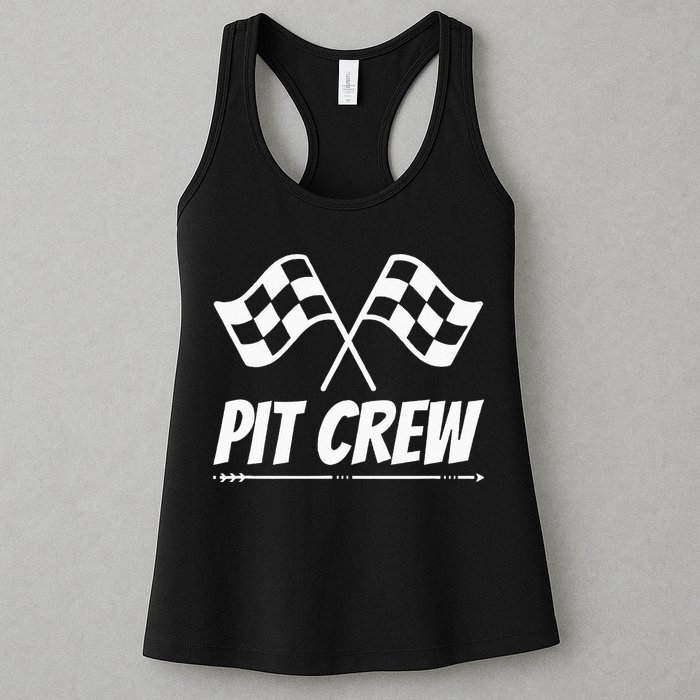 Funny Race Track Pit Crew Racing Mechanic Car Parties Womens Tank Top