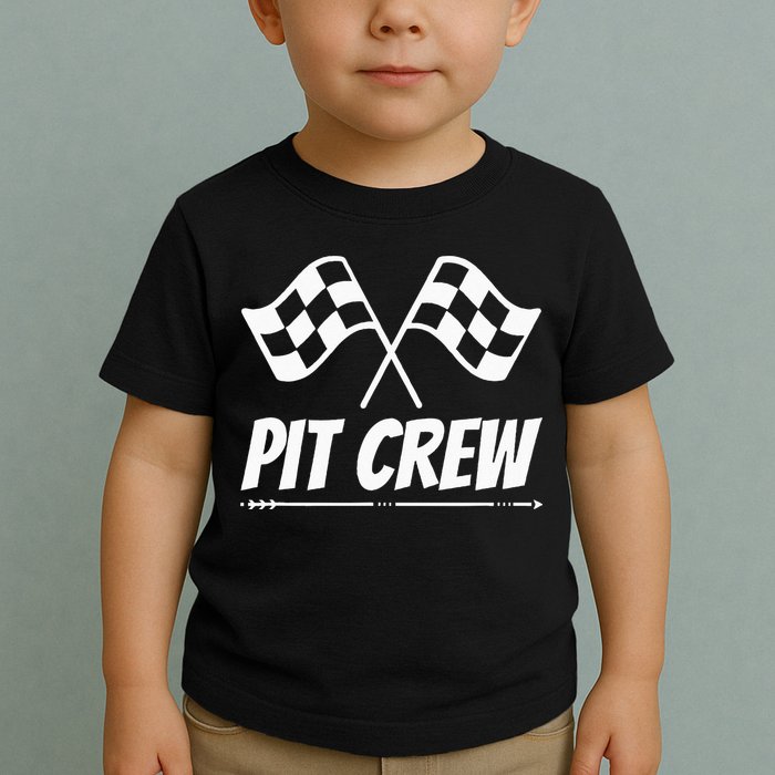 Funny Race Track Pit Crew Racing Mechanic Car Parties Toddler T-Shirt