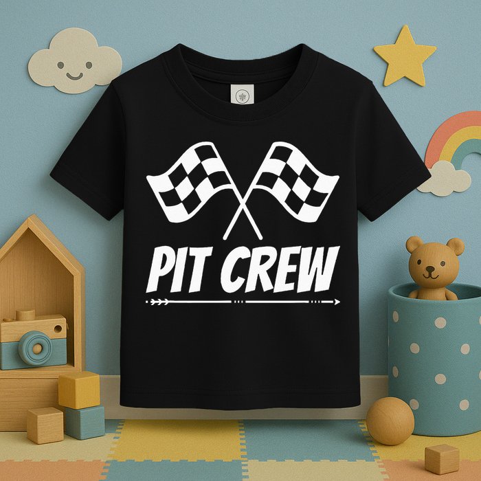 Funny Race Track Pit Crew Racing Mechanic Car Parties Toddler T-Shirt
