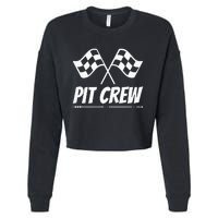 Funny Race Track Pit Crew Racing Mechanic Car Parties Cropped Pullover Crew