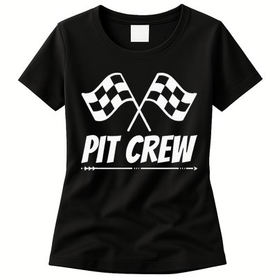 Funny Race Track Pit Crew Racing Mechanic Car Parties Womens T-Shirt