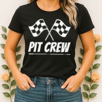 Funny Race Track Pit Crew Racing Mechanic Car Parties Womens T-Shirt