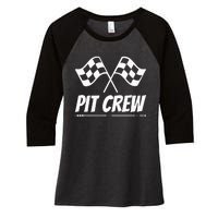 Funny Race Track Pit Crew Racing Mechanic Car Parties Women's Tri-Blend 3/4-Sleeve Raglan Shirt