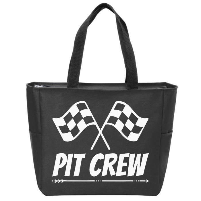 Funny Race Track Pit Crew Racing Mechanic Car Parties Zip Tote Bag