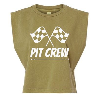 Funny Race Track Pit Crew Racing Mechanic Car Parties Garment-Dyed Women's Muscle Tee