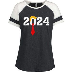 Funny Retro Trump 2024 Still Vote Felon Enza Ladies Jersey Colorblock Tee