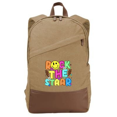 Funny Rock The Test Testing Day Teacher Student Motivational Cotton Canvas Backpack
