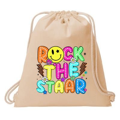 Funny Rock The Test Testing Day Teacher Student Motivational Drawstring Bag