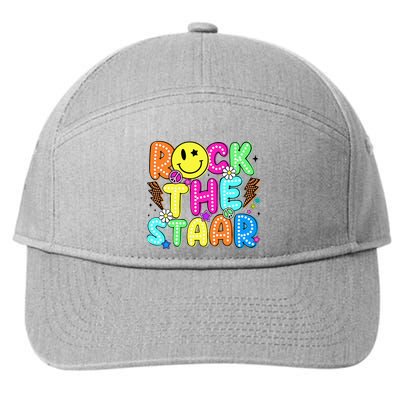 Funny Rock The Test Testing Day Teacher Student Motivational 7-Panel Snapback Hat