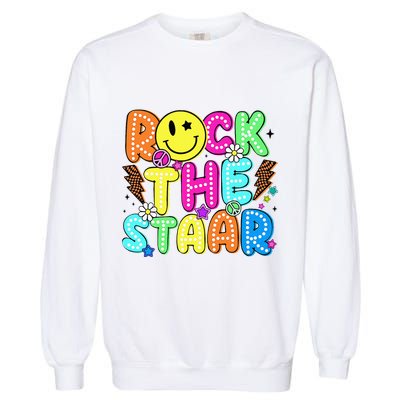 Funny Rock The Test Testing Day Teacher Student Motivational Garment-Dyed Sweatshirt