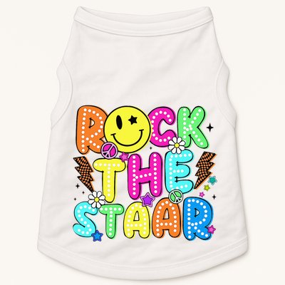 Funny Rock The Test Testing Day Teacher Student Motivational Doggie Tank