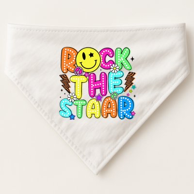 Funny Rock The Test Testing Day Teacher Student Motivational USA-Made Doggie Bandana
