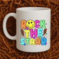Funny Rock The Test Testing Day Teacher Student Motivational Mug