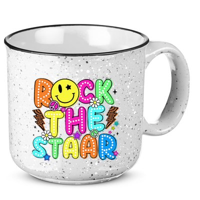 Funny Rock The Test Testing Day Teacher Student Motivational 15oz Campfire Ceramic Mug