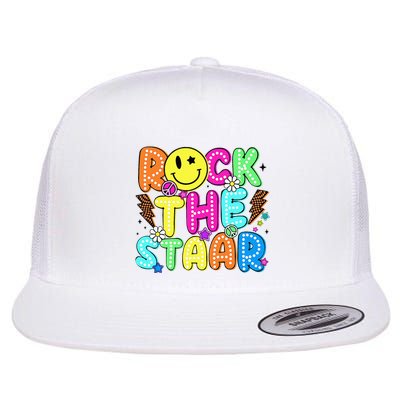 Funny Rock The Test Testing Day Teacher Student Motivational Flatbill Hat