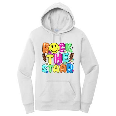 Funny Rock The Test Testing Day Teacher Student Motivational Women's Pullover Hoodie